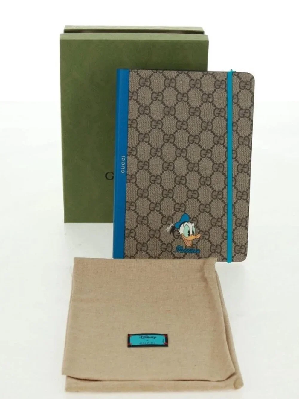 GUCCI GG Supreme Disney Note PVC Beige Auth 163733M